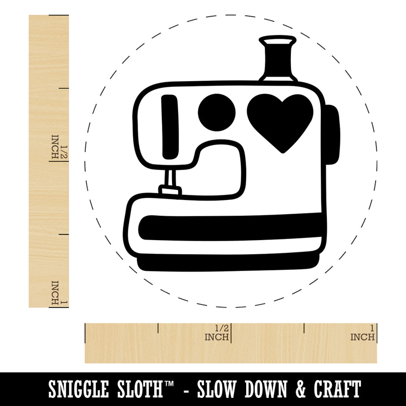 Sewing Machine with Heart Rubber Stamp for Stamping Crafting Planners