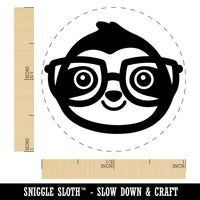 Sloth Smart with Glasses Rubber Stamp for Stamping Crafting Planners