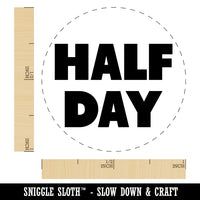 Half Day Bold Text School Rubber Stamp for Stamping Crafting Planners