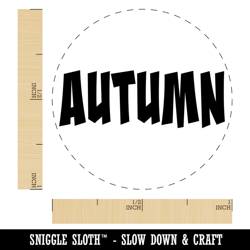 Autumn Fall Fun Text Rubber Stamp for Stamping Crafting Planners