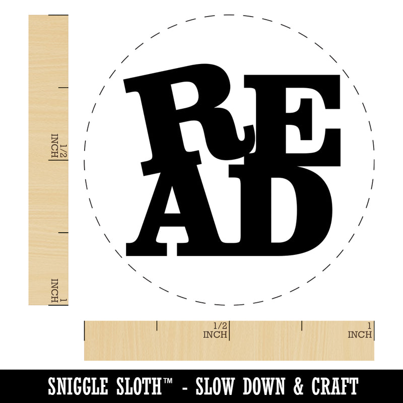 Read Stacked Text Rubber Stamp for Stamping Crafting Planners