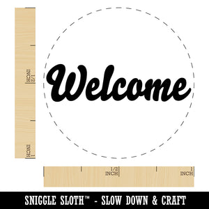 Welcome Fun Text Rubber Stamp for Stamping Crafting Planners