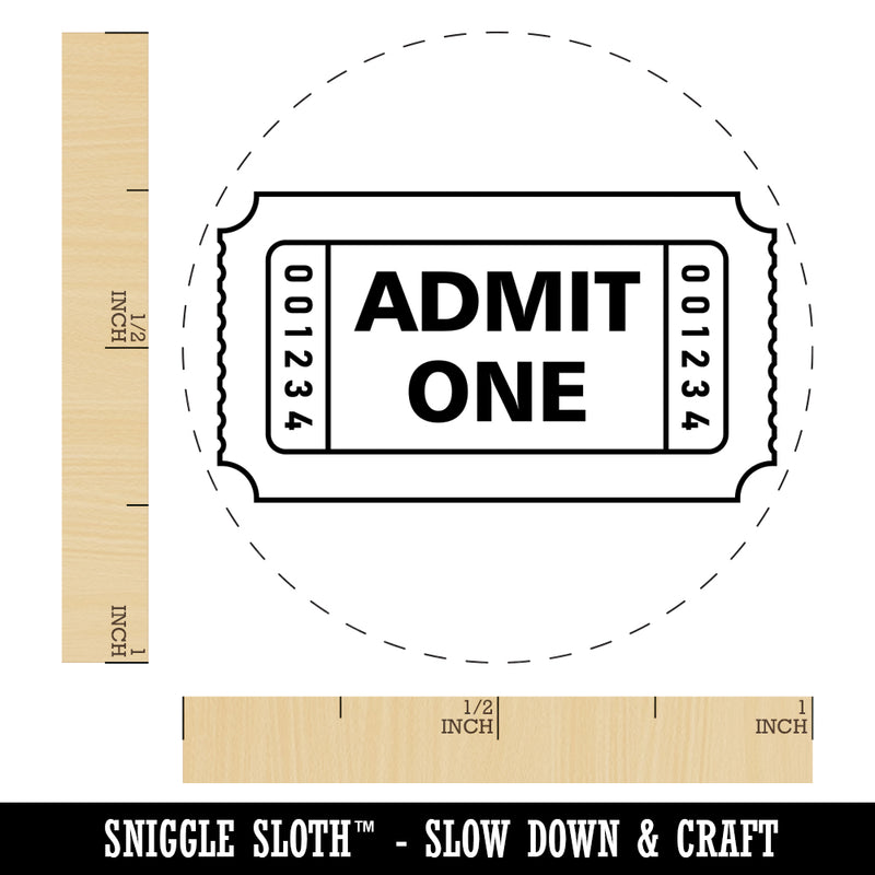 Classic Admit One Movie Raffle Ticket Rubber Stamp for Stamping Crafting Planners
