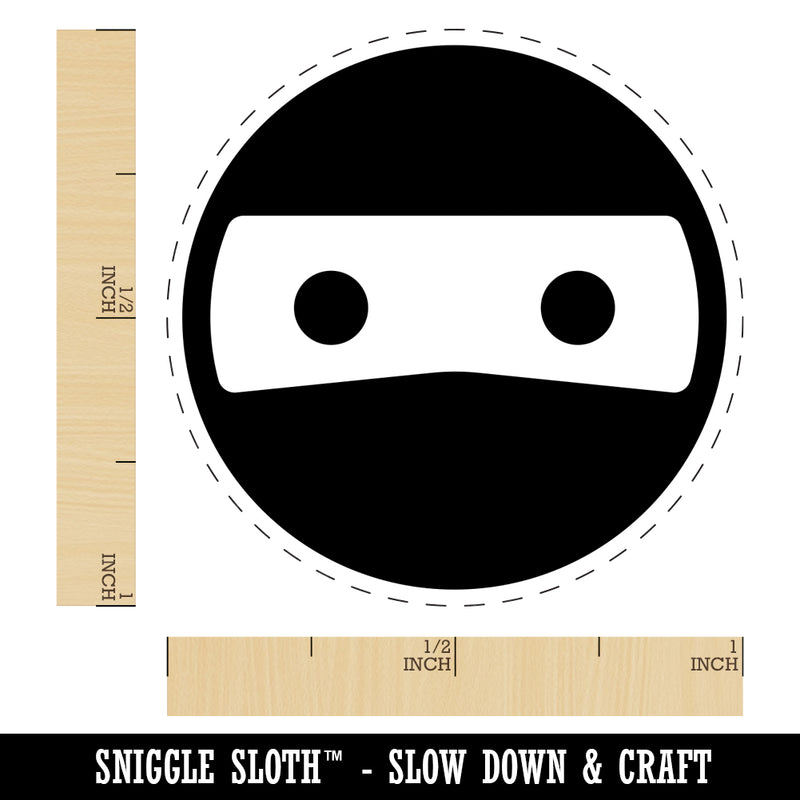 Masked Ninja Head Emoticon Rubber Stamp for Stamping Crafting Planners