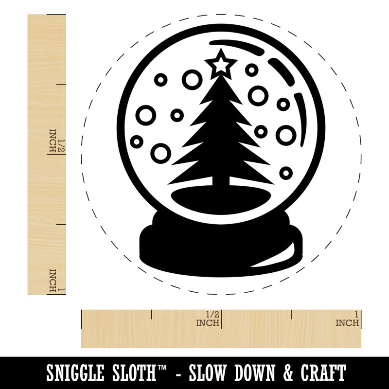 Christmas Tree in Snowglobe Rubber Stamp for Stamping Crafting Planners