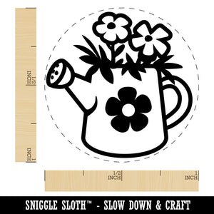 Cute Watering Can with Flowers Rubber Stamp for Stamping Crafting Planners