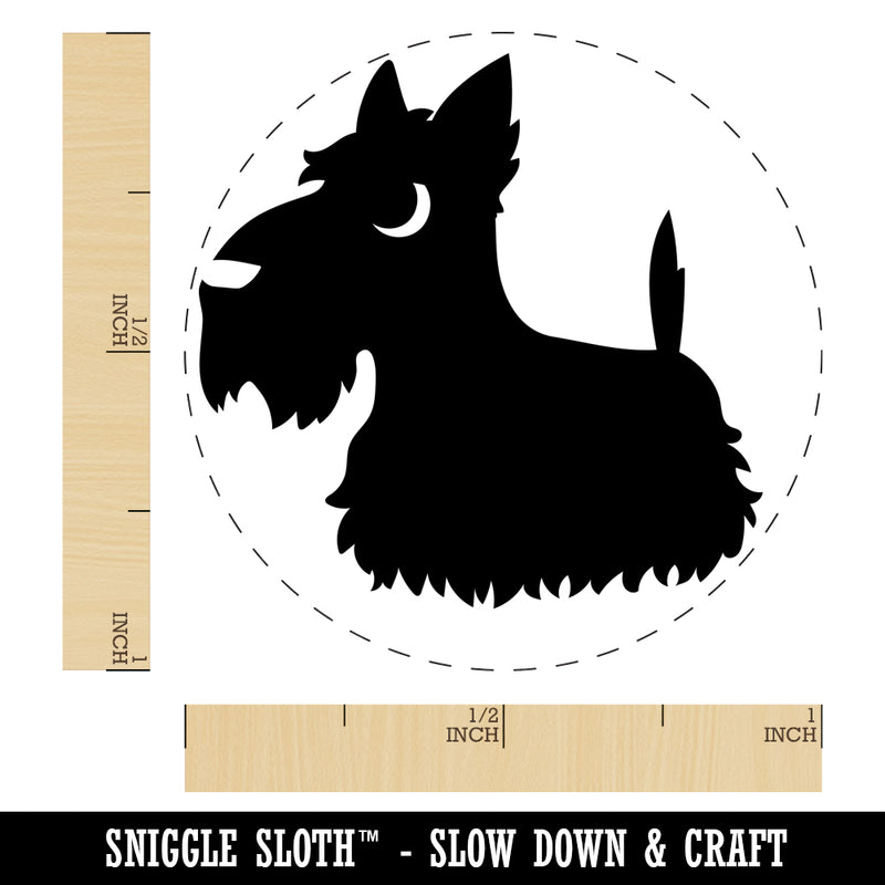 Delightful Cartoon Scottish Terrier Rubber Stamp for Stamping Crafting Planners