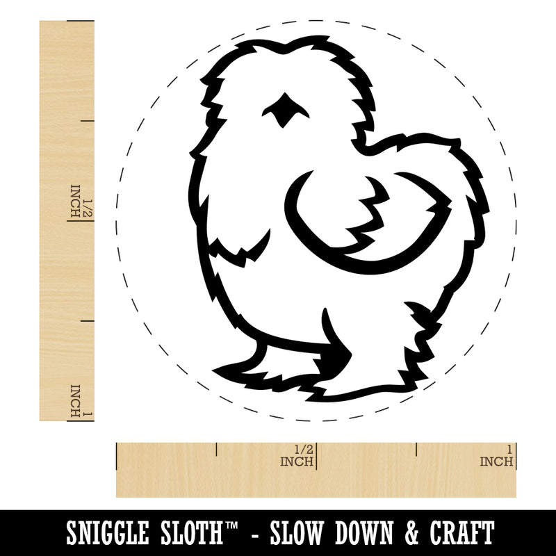 Fluffy Silkie Chicken Rubber Stamp for Stamping Crafting Planners