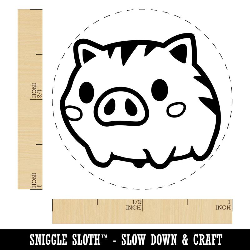 Fun Chibi Wild Boar Pig Swine Rubber Stamp for Stamping Crafting Planners
