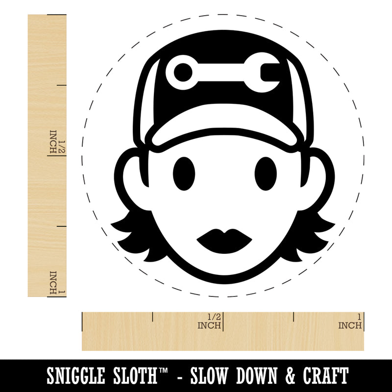 Occupation Mechanic Engineer Woman Icon Rubber Stamp for Stamping Crafting Planners