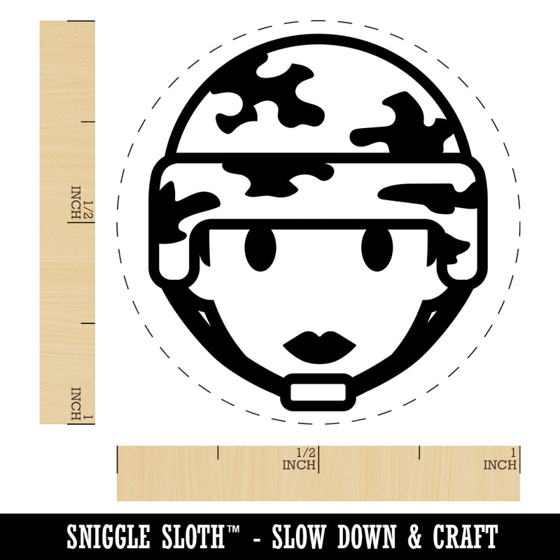 Occupation Military Soldier Woman Icon Rubber Stamp for Stamping Crafting Planners