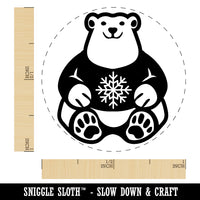 Polar Bear in Snowflake Christmas Sweater Rubber Stamp for Stamping Crafting Planners