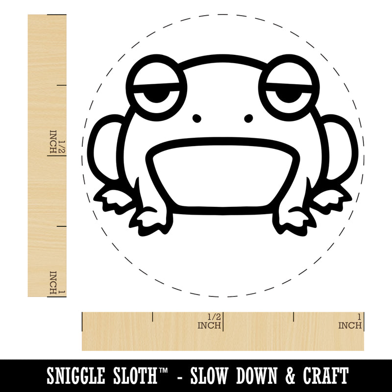 Unamused and Grumpy Frog Rubber Stamp for Stamping Crafting Planners