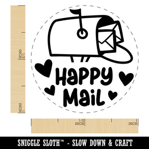 Happy Mail Envelope Mailbox with Heart Rubber Stamp for Stamping Crafting Planners