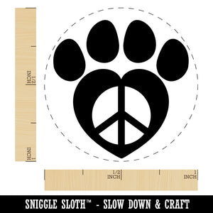 Paw Print Dog Cat Heart Peace Sign Rubber Stamp for Stamping Crafting Planners