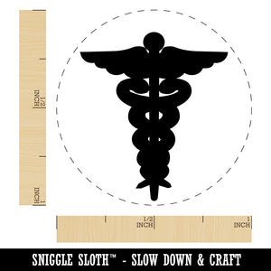 Staff of Hermes Silhouette Caduceus Medical Symbol Rubber Stamp for Stamping Crafting Planners