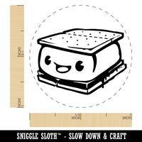 Cute Kawaii S'mores Marshmallow Rubber Stamp for Stamping Crafting Planners