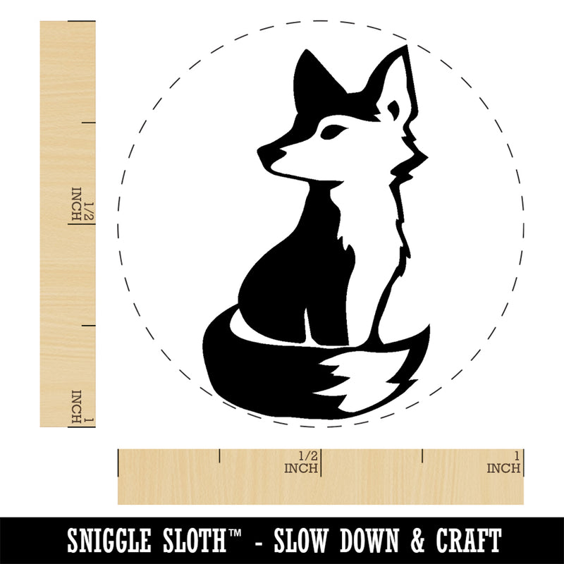 Curious Fox Sitting Looking Back Rubber Stamp for Stamping Crafting Planners