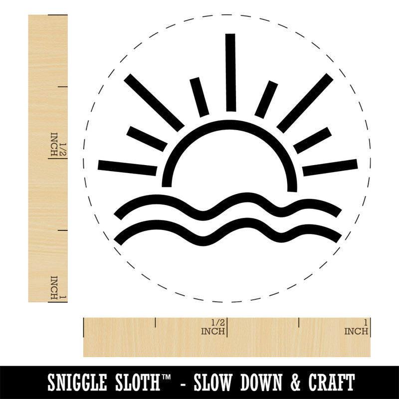 Sun and Waves Sunrise Sunset Rubber Stamp for Stamping Crafting Planners
