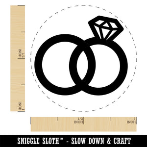 Wedding Rings with Diamond Overlapping Rubber Stamp for Stamping Crafting Planners