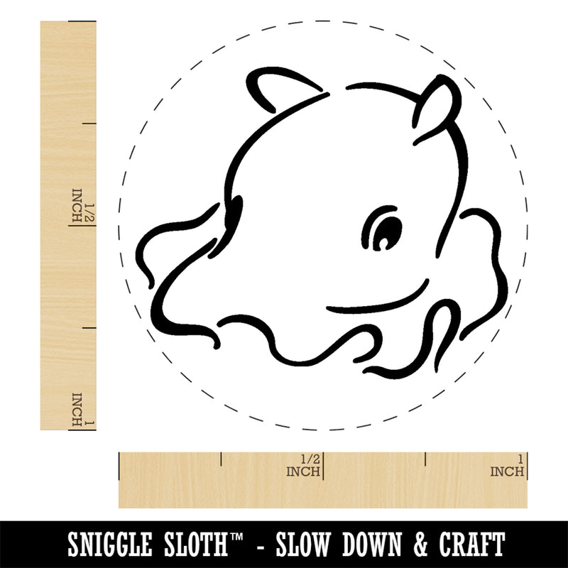 Adorable Sweet Umbrella Octopus Rubber Stamp for Stamping Crafting Planners