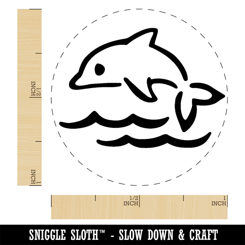 Fun Jumping Dolphin Ocean Waves Rubber Stamp for Stamping Crafting Planners