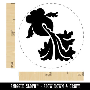 Telescope Goldfish Silhouette Koi Rubber Stamp for Stamping Crafting Planners