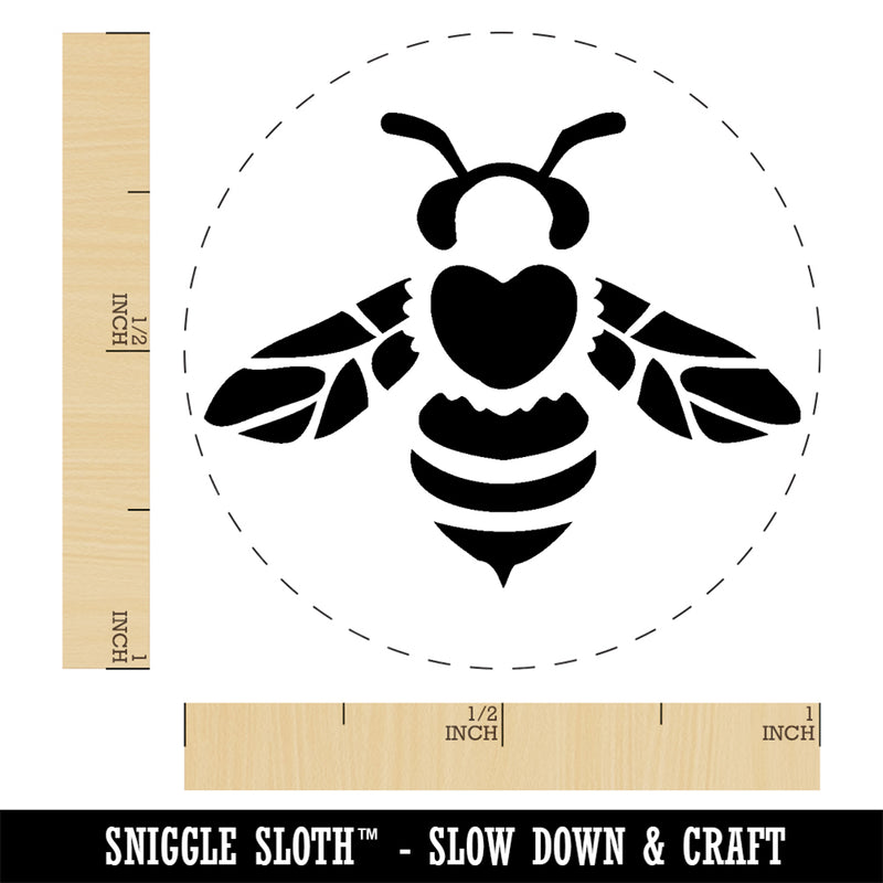 Cute Honey Bumblebee with Heart on Back Rubber Stamp for Stamping Crafting Planners