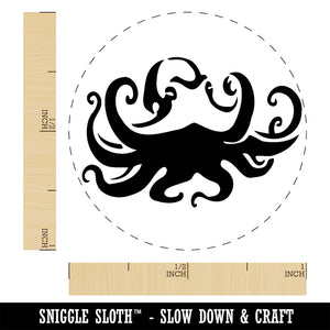 Floating Swimming Octopus with Tentacles Spread Rubber Stamp for Stamping Crafting Planners