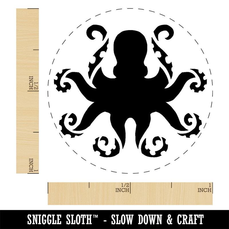 Octopus with Twisting Tentacle Arms Rubber Stamp for Stamping Crafting Planners