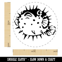 Startled Spiny Puffed Pufferfish Funny Fugu Rubber Stamp for Stamping Crafting Planners