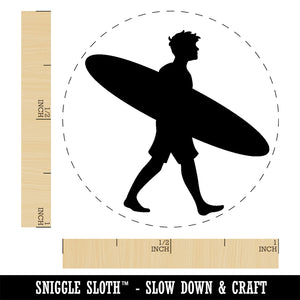 Surfer Man with Surfboard Walking Rubber Stamp for Stamping Crafting Planners