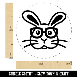Bunny Rabbit Wearing Glasses Easter Rubber Stamp for Stamping Crafting Planners