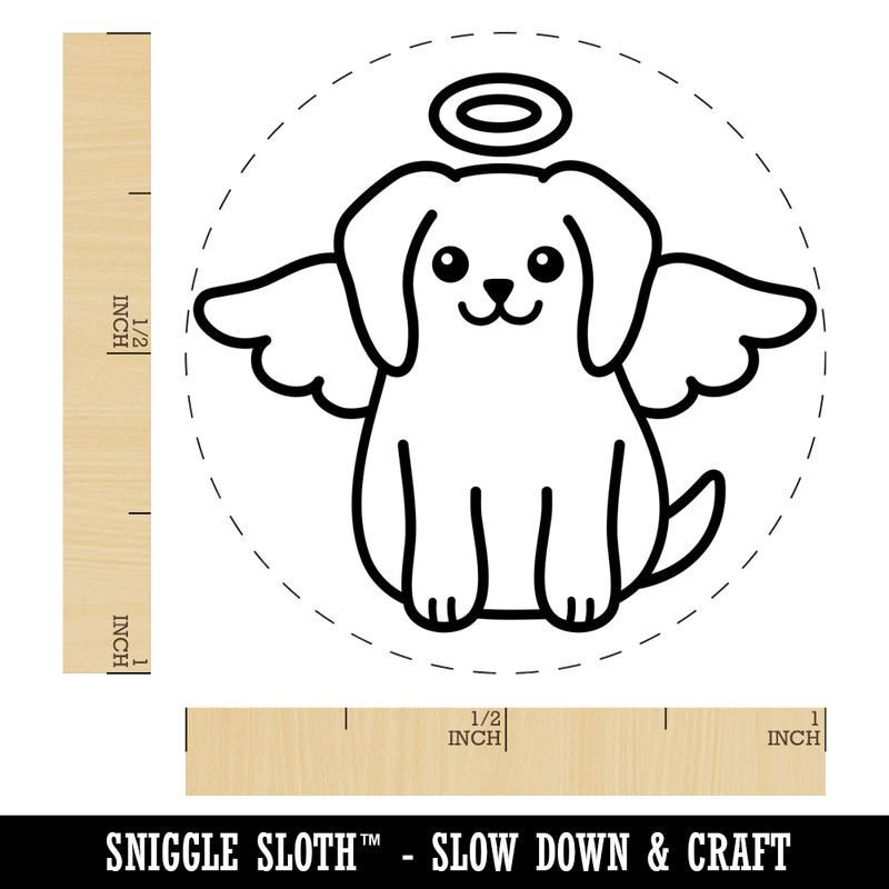 Dog Angel Rubber Stamp for Stamping Crafting Planners