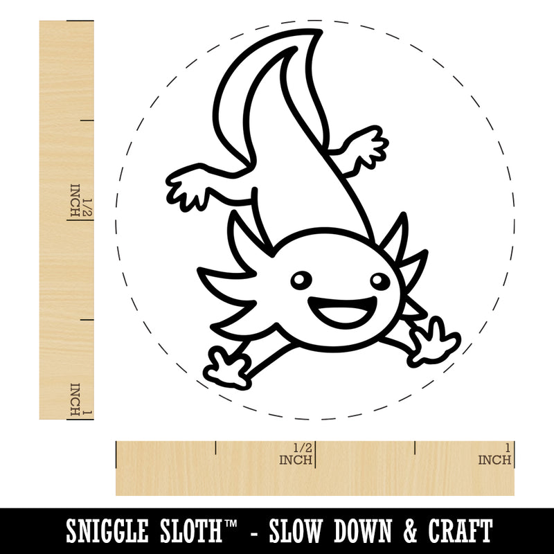 Adventurous Axolotl Salamander Rubber Stamp for Stamping Crafting Planners