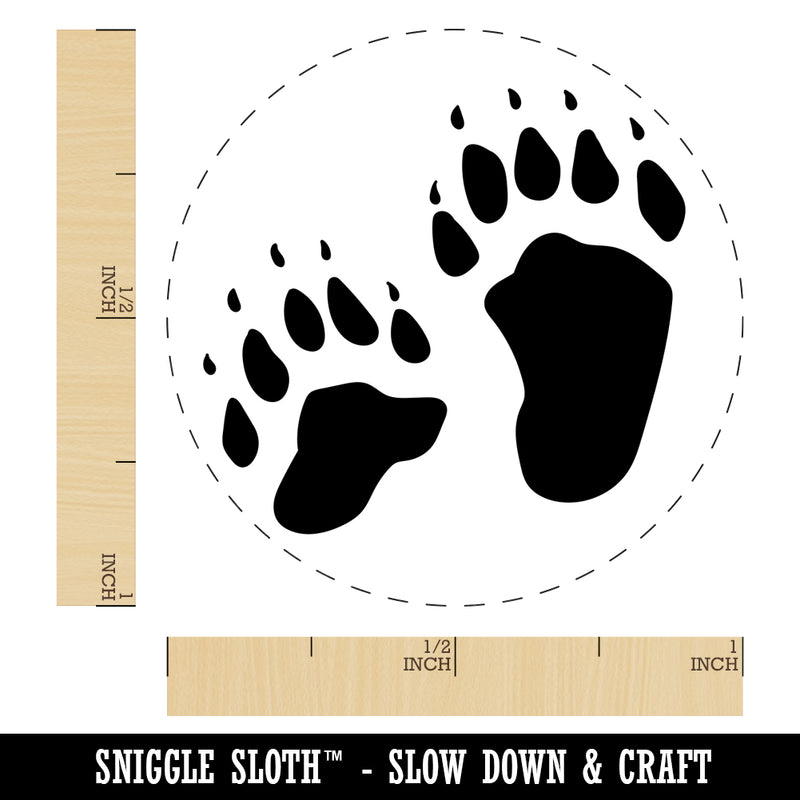Bear Tracks Animal Paw Prints Rubber Stamp for Stamping Crafting Planners