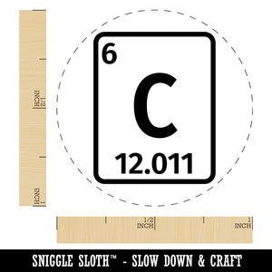 Carbon Periodic Table of Elements Science Chemistry Rubber Stamp for Stamping Crafting Planners