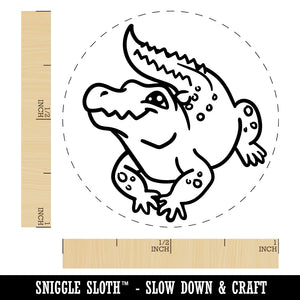 Crocodile Alligator Cute Rubber Stamp for Stamping Crafting Planners