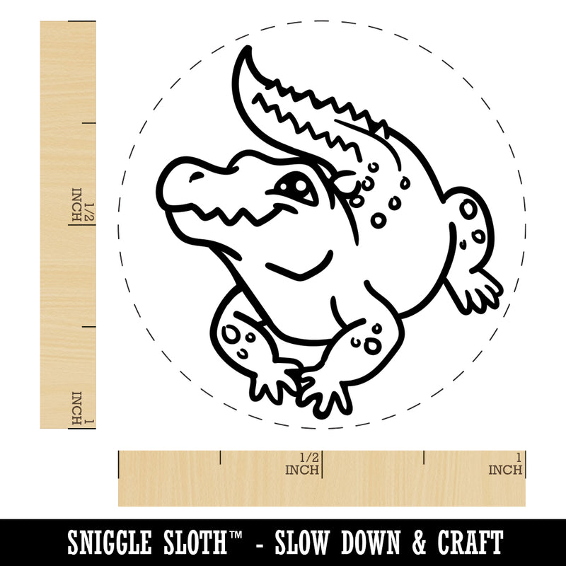 Crocodile Alligator Cute Rubber Stamp for Stamping Crafting Planners