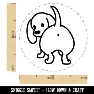 Dachshund from Behind Butt Wiener Dog Rubber Stamp for Stamping Crafting Planners