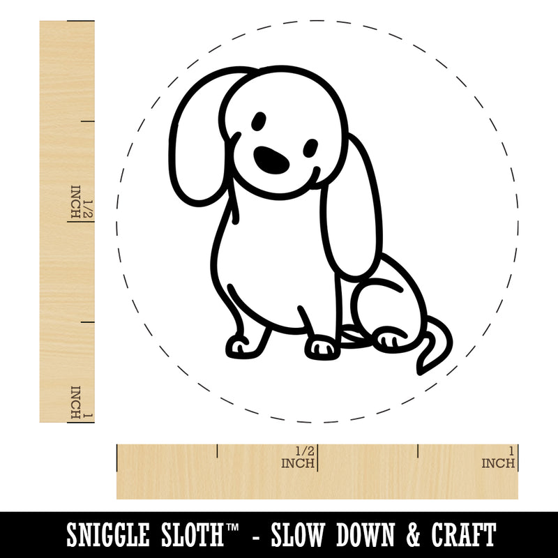 Dachshund Sitting Tilting Head Wiener Dog Rubber Stamp for Stamping Crafting Planners