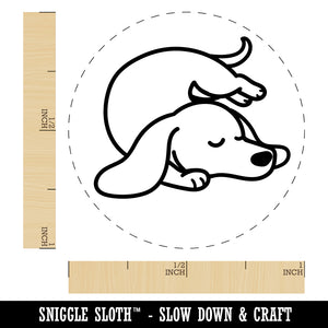 Dachshund Sleeping Wiener Dog Rubber Stamp for Stamping Crafting Planners