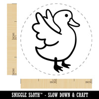 Delightful Duck Flapping Wings Rubber Stamp for Stamping Crafting Planners