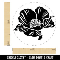 Pretty Poppy Flower Rubber Stamp for Stamping Crafting Planners