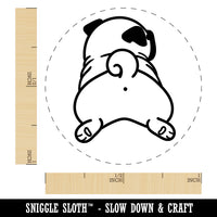 Pug from Behind Butt Dog Rubber Stamp for Stamping Crafting Planners