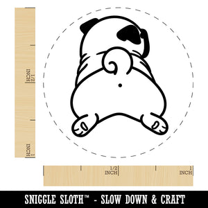 Pug from Behind Butt Dog Rubber Stamp for Stamping Crafting Planners