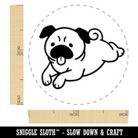 Pug Laying Down Dog Rubber Stamp for Stamping Crafting Planners