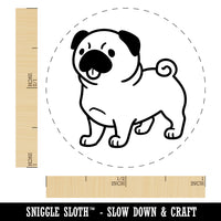 Pug Standing with Tongue Out Dog Rubber Stamp for Stamping Crafting Planners