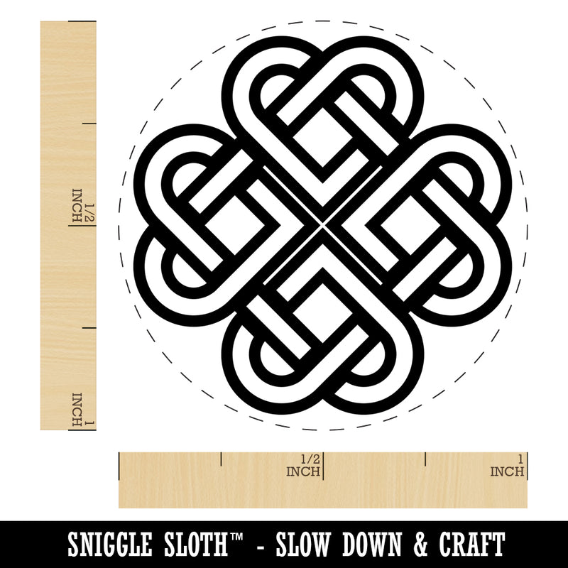 Celtic Shamrock Knot Outline Rubber Stamp for Stamping Crafting Planners