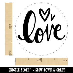 Handwritten Love Script with Hearts Rubber Stamp for Stamping Crafting Planners
